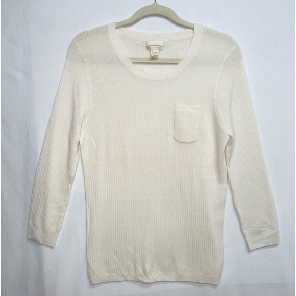 J. Crew Italian Cashmere Ribbed Long Sleeve - Picture 1 of 4